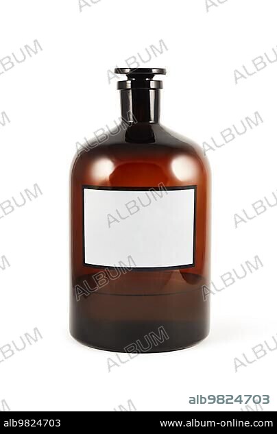Old medicine bottles over white background.Chemistry and pharmacy history concept.