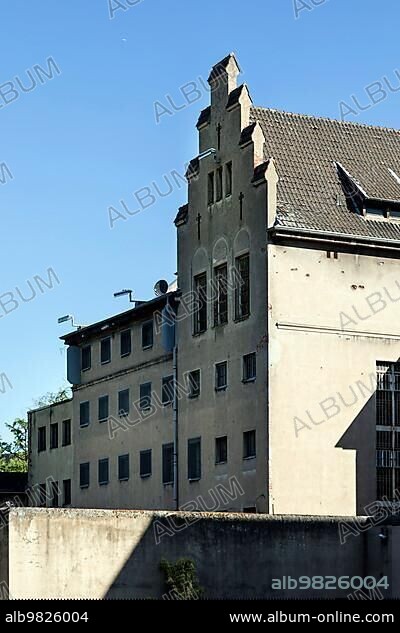 Old detention house behind the Moers district court; former court prison; architectural monument in the style of the German Renaissance; Moers; North Rhine-Westphalia; North Rhine-Westphalia; Germany; Europe.