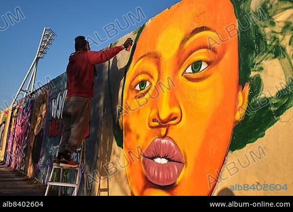 Germany, Berlin, 28. 10. 2020, Mauerpark, Graffiti Wall, Graffiti Artist Eme Freethinker, Caribbean Vandals, Europe.