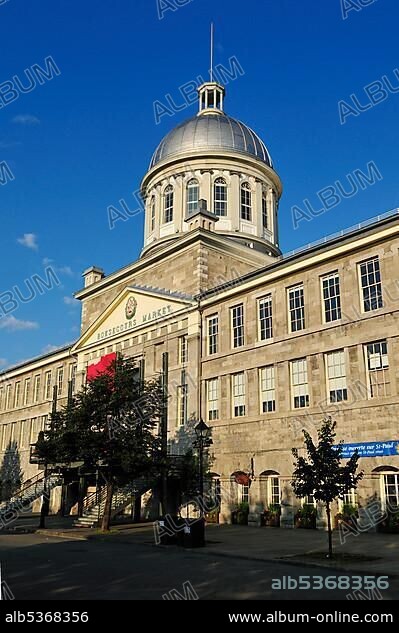 Historic Marche Bonsecours market, Vieux Port, old port of Montreal, Quebec, Canada, North America.