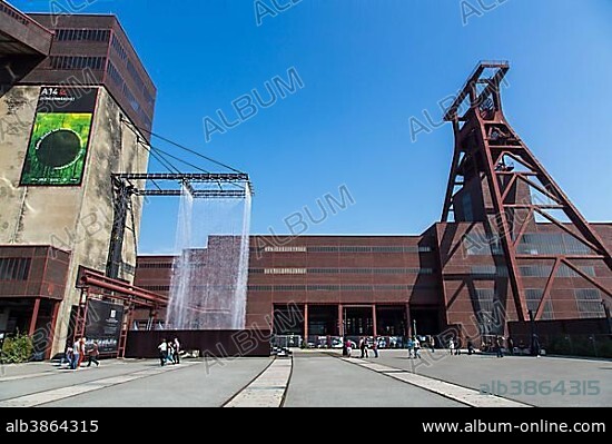 Art installation in front of the coal bunkers of the Zollverein, or German Customs Union, "rAndom International: Tower - Instant Structure for Shaft XII - Urban Arts Ruhr", Ruhr Triennale 2013, Essen, North Rhine-Westphalia, Germany, Europe.
