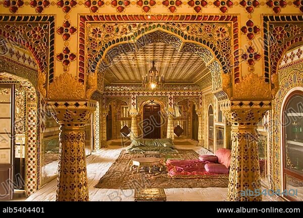 Jaipur, City Palace, Museum of Sawai Man Singh II inside the Chandra Mahal, Rajasthan, India, South Asia, Asia.