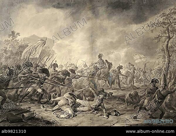 Capture of the Russian General Hermann in the Battle of Bergen; defeated in North Holland on 19 September 1799 as part of the Second Coalition War; Historic; digitally restored reproduction from an original of the period; Capture of the Russian General Hermann in the Battle of Bergen; defeated in North Holland on 19 September 1799 as part of the Second Coalition War; Historic; digitally restored reproduction from an original of the period.