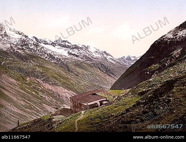 Ötztal, View from Hochjoch Hotel, with Wildspitze, Tyrol, formerly Austria-Hungary, Historical, digitally restored reproduction from a 19th century original, Record date not stated.