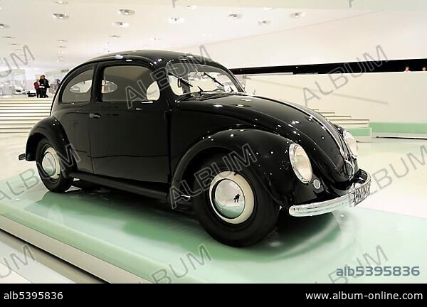 Volkswagen type 60 Beetle, Porsche Museum, Stuttgart, Baden-Wuerttemberg, Germany, Europe.