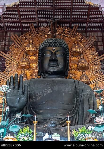 Big Buddha Statue in Todaiji Temple, Buddhist Temple, Nara, Japan, Asia.
