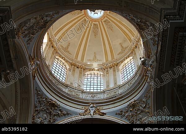 Interior of the dome Cathedral of San Giorgio Modica Italy.