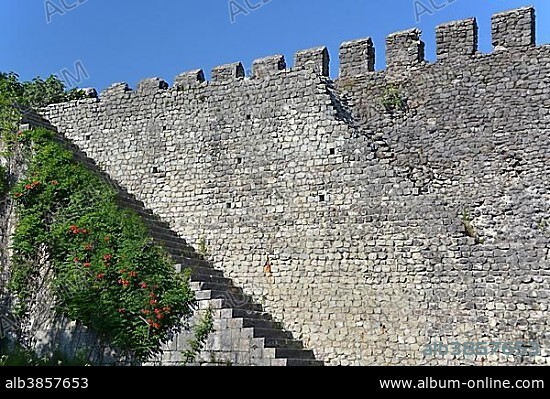 Walls of the historic Fortress of Nokalakevi, near Senaki, Samegrelo-Zemo Svaneti region, Georgia, Asia.