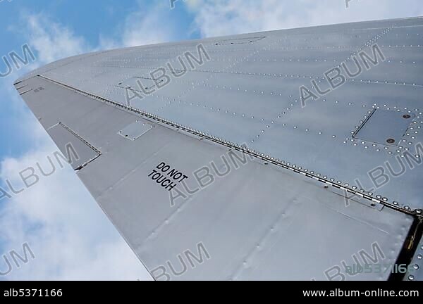 Vintage airplane, detailed view wing.