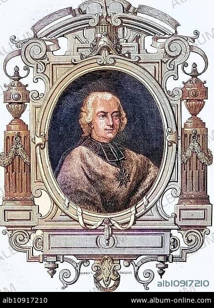 Louis Rene edouard de Rohan-Guemene, Ludwig Renatus Eduard von Rohan-Guemene (born 25 September 1734 in Paris died 16 February 1803 in Ettenheim) was the last prince-bishop of the diocese of Strasbourg from 1779, Historical, digitally restored reproduction from a 19th century original, Record date not stated.