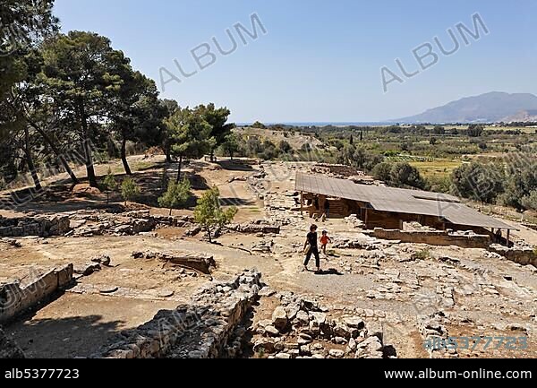Minoan ruins at Agia Triada archaeological site, Crete, Greece, Europe.