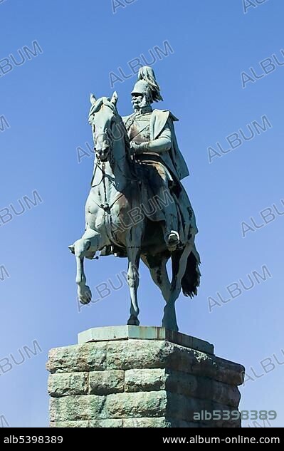 Monument of Kaiser Wilhelm I of Prussia, Cologne, North Rhine-Westphalia, Germany, Europe.