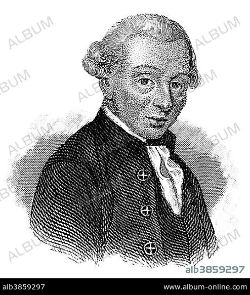 Immanuel Kant, 1724 - 1804, a German philosopher of the Enlightenment.