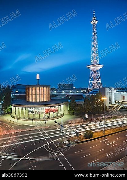Berlin Radio Tower at the ICC Exhibition Grounds from above, Berlin, Germany, Europe.