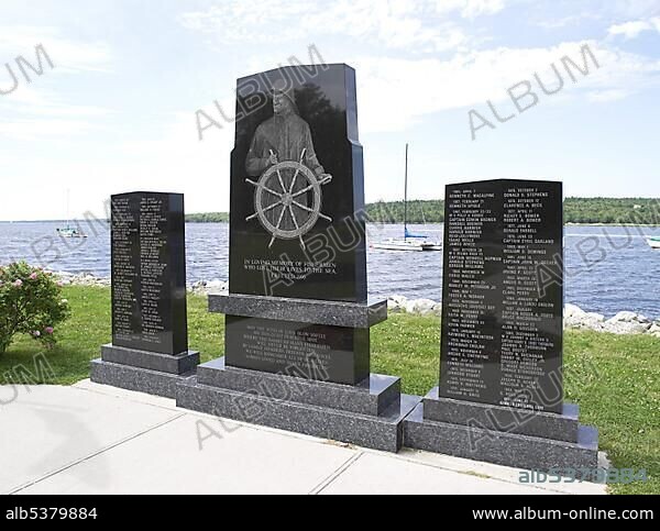 Monument on the historic waterfront of Shelburne, Nova Scotia, Canada, North America.