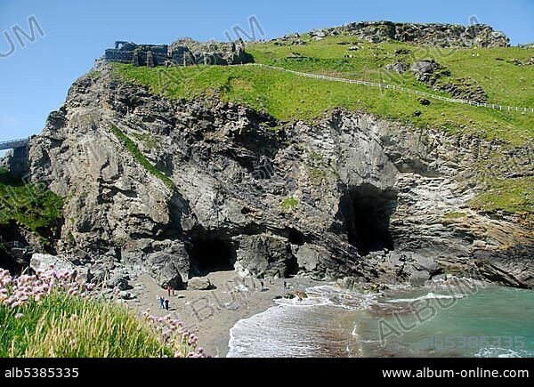 Tintagel Castle, National Trust site, historic ruins, North Coast, Cornwall, England, United Kingdom, Europe.