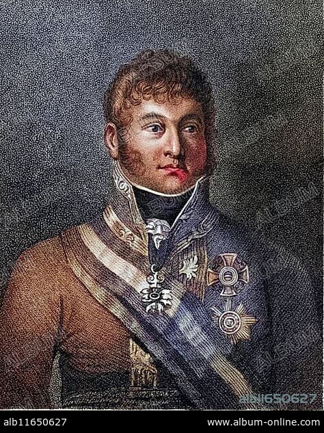 Karl Philipp Prince von Schwarzenberg (1771-1820) Austrian soldier and diplomat: General 1810: Field Marshal 1812. Negotiated the marriage of Napoleon I and Maria Luisa of Austria. Commanded the Austrian army in the Battle of Leipzig in 1813. Stipple engraving, Historical, digitally restored reproduction from a 19th century original, Record date not stated.
