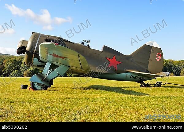 Soviet fighter Polikarpov I-16 Rata, Europe's largest meeting of vintage planes at Hahnweide, Kirchheim-Teck, Baden-Wuerttemberg, Germany, Europe.