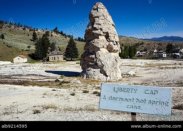 Liberty Cap at the Mammoth Hot Springs. Yellowstone National Park. Wyoming. USA.