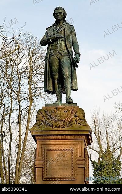 Schiller Monument, Schillerhoehe, Marbach Neckar, Baden-Wuerttemberg, Germany, Europe.