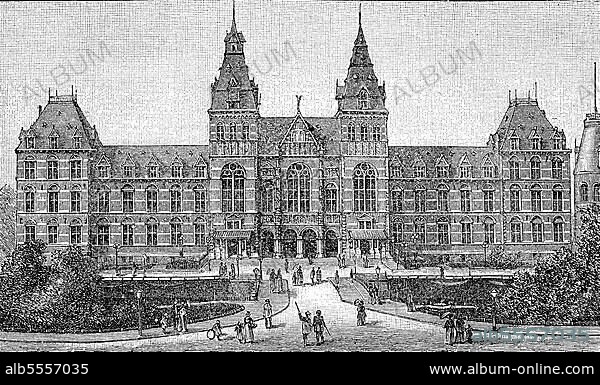 Reichsmuseum Amsterdam, Holland, 1886, digital restaurierte Reproduktion einer Originalvorlage aus dem 19. Jahrhundert.