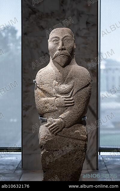 Balbal, exhibition in the State History Museum, interior view, Bishkek, Kyrgyzstan, Asia.