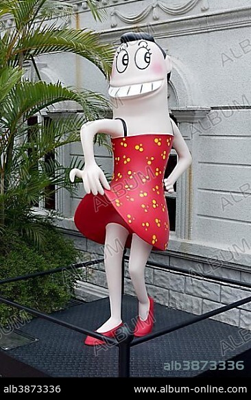 Comic character Sau Nga Chun, artist Gum Siu-man, Hong Kong Avenue of Comic Stars, Kowloon Park, Tsim Sha Tsui, Kowloon, Hong Kong, China, Asia.