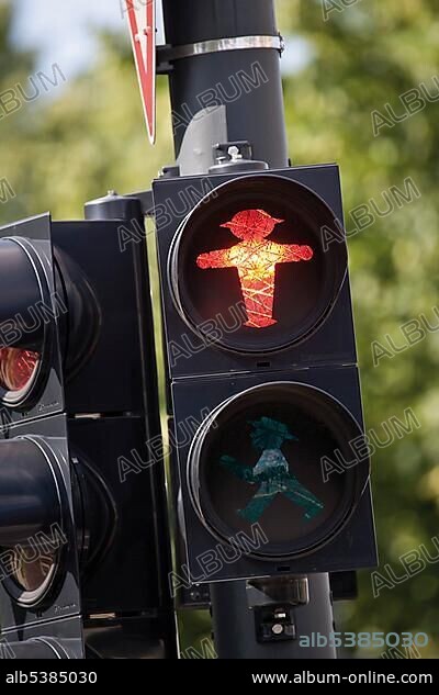 Red pedestrian traffic light, Berlin, Germany, Europe.