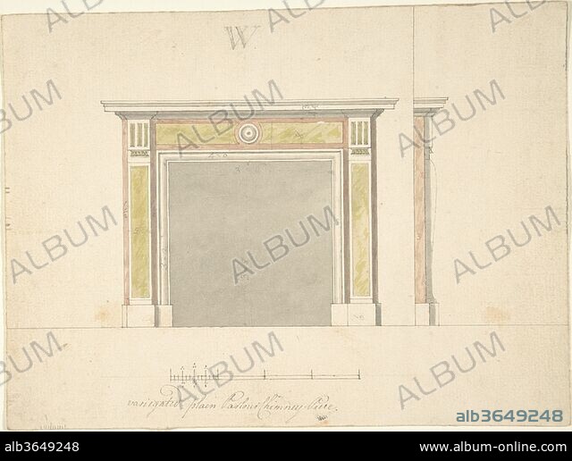 SIR WILLIAM CHAMBERS. Design for a Chimneypiece Album alb3649248
