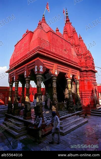 Durga temple also known as Monkey temple in Varanasi, Uttar Pradesh, India, Asia.