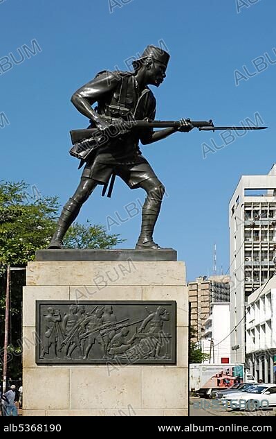 Askari Monument reminds of the Tanzanian soldiers who died in action during World War I, Dar es Salaam, Tanzania, Africa.