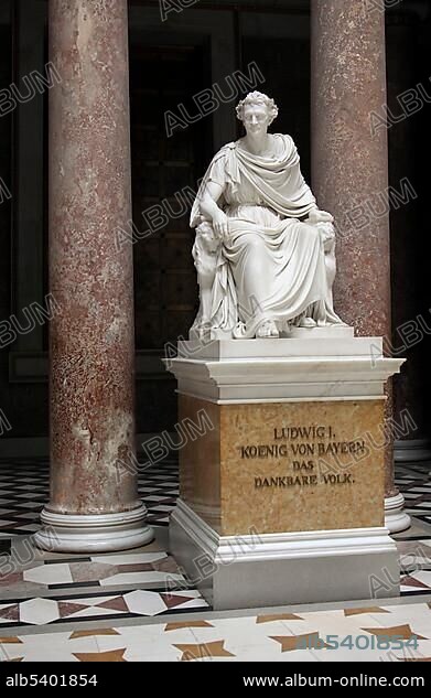 King Ludwig I of Bavaria, Walhalla temple, Donaustauf, Bavaria, Germany, Europe.