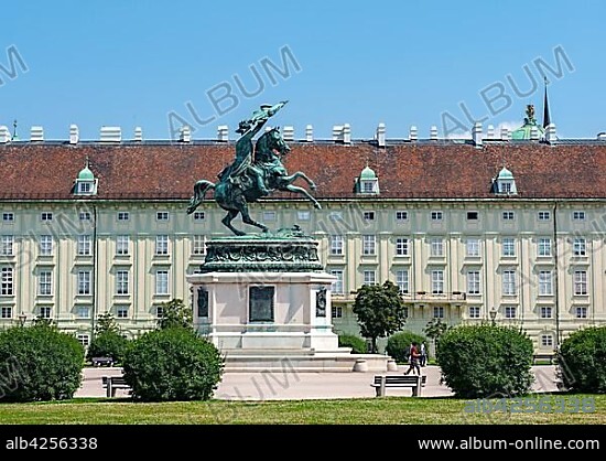 Archduke Karl equestrian statue, Heldenplatz, Hofburg Imperial Palace, Vienna, Austria, Europe.