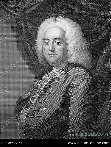 George Frederick Handel or George Frideric Handel, 1685, 1759, German-born British composer of the Baroque.