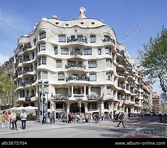Casa Mila, La Pedrera by Gaudi, Barcelona, Catalonia, Spain, Europe.
