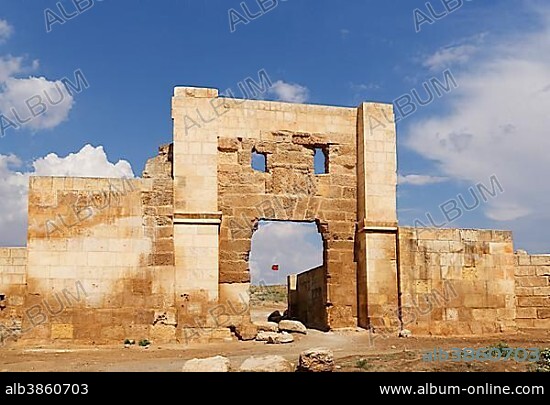 Aleppo-Gate or Halep Kapi, city gate in the old city wall, Harran, Sanliurfa Province, Urfa Province, Southeastern Anatolia Region, Anatolia, Turkey, Asia.