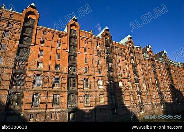 Storehouses in the Speicherstadt - warehouse district of Hamburg - Block E - harbour of Hamburg - Hamburg, Germany, Europe.