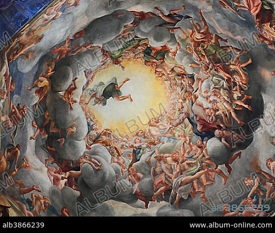 Ascension, fresco by Correggio in the dome of the Cathedral of Parma, Emilia Romagna, Italy, Europe.