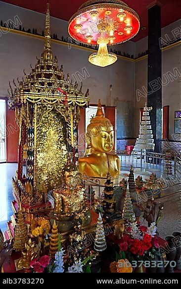 Buddha statues in the temple Wat Phra Thong, Phuket, Thailand, Asia.