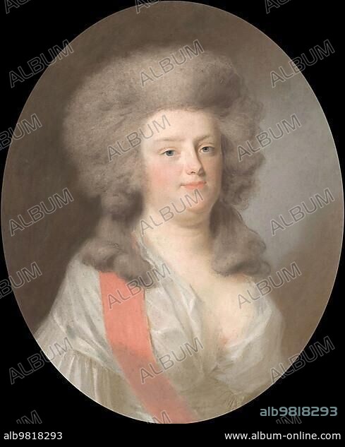 Augusta Maria Carolina of Nassau-Weilburg (1764-1802) . Niece of William V; Prince of Orange-Nassau; daughter of his sister Carolina; painting by Johann Friedrich August Tischbein; Historic; digitally restored reproduction from a 19th century original.