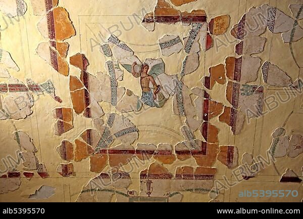 Wall fresco, historical Villa San Marco, Stabiae, Castellammare di Stabia, Campania, Italy, Europe.