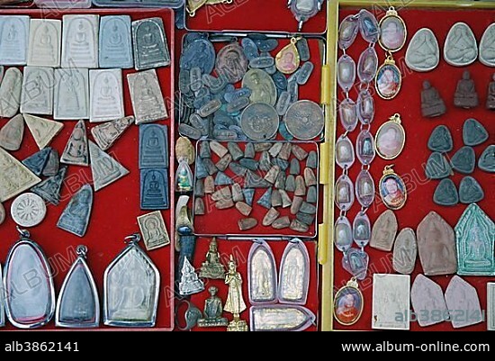 Amulet market, Bangkok, Thailand, Asia.