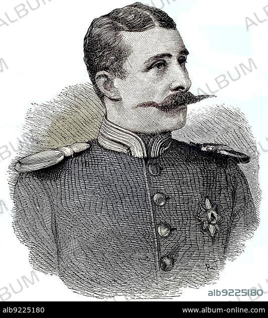 Prince Heinrich von Battenberg, Henry Maurice, Heinrich Moritz, 1858, 1896, was a morganatic descendant of the Grand Ducal House of Hesse and later became a member of the British Royal Family through his marriage to Princess Beatrice, Historical, digitally restored reproduction from a 19th century original.