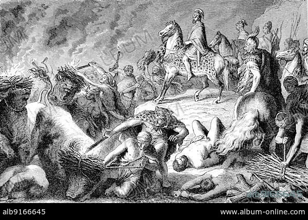 Second Punic War, The Cannibal War, The Battle of Casilinum, Italy, The History of Ancient Rome, Roman Empire, Historical, digitally restored reproduction of a 19th century original, Europe.