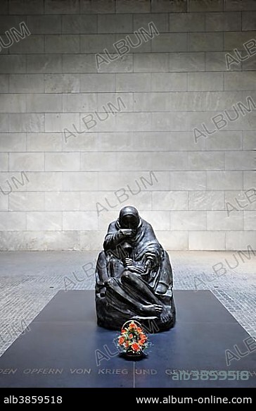 Memorial sculpture, Pieta by Kaethe Kollwitz in the Neue Wache Memorial, Schinkelbau building by Karl Friedrich Schinkel, Berlin, Berlin, Germany, Europe.