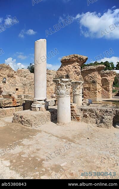 Ruins of Carthage, (Antoninus-Pius-Thermen), Carthage, Tunisia, Africa.