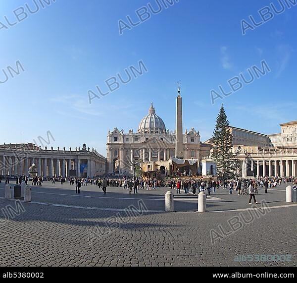 Peter's cathedral, San Pietro, on the Peter's square with Egyptian obelisk, Vatican, Rome, Italy, Europe.