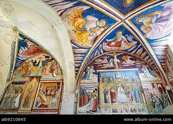Montefalco Umbria Italy. San Francesco Church frescoed by Benozzo Gozzoli.