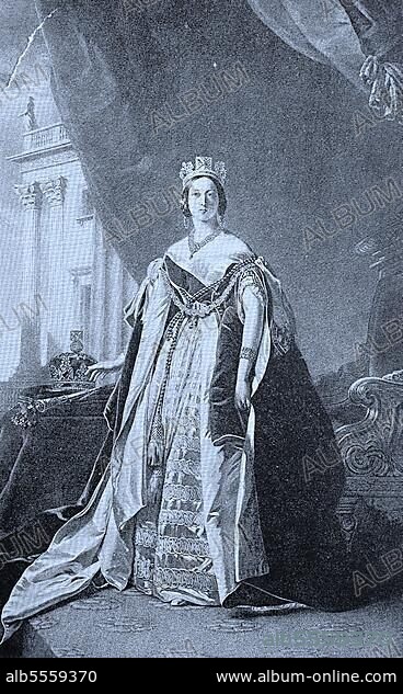 Victoria, und Irld. Am 1. 1876 nahm sie den zusätzlichen Titel einer Kaiserin Indien, gemalt Winterhalter, Historisch, digital restaurierte Reproduktion einer Originalvorlage aus dem 19. Jahrhundert, genaues Originaldatum nicht beknt, Alexandrina Victoria, 24. Mai 1819, 22. Januar 1901, war vom 20. Juni 1837 bis zu ihrem Tod Königin des Vereinigten Königreichs von Großbritannien.