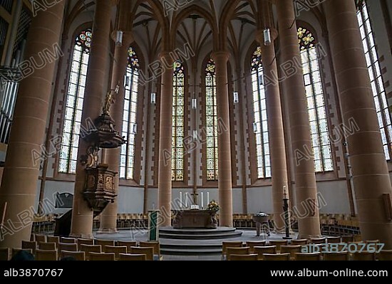 Holy Spirit Church, Interior, altar area, Heidelberg, Baden-Württemberg, Germany, Europe.